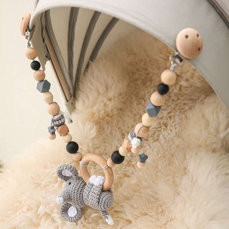 Grey Elephant Pram Chain Baby
