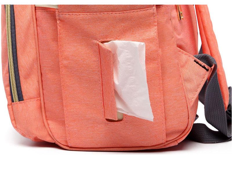 Diaper Bag Backpack Lequeen Stripe Peach