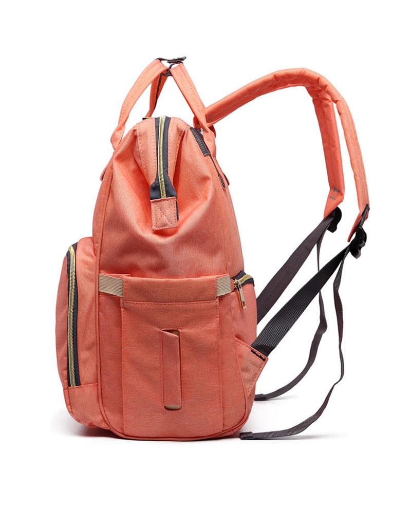 Diaper Bag Backpack Lequeen Stripe Peach