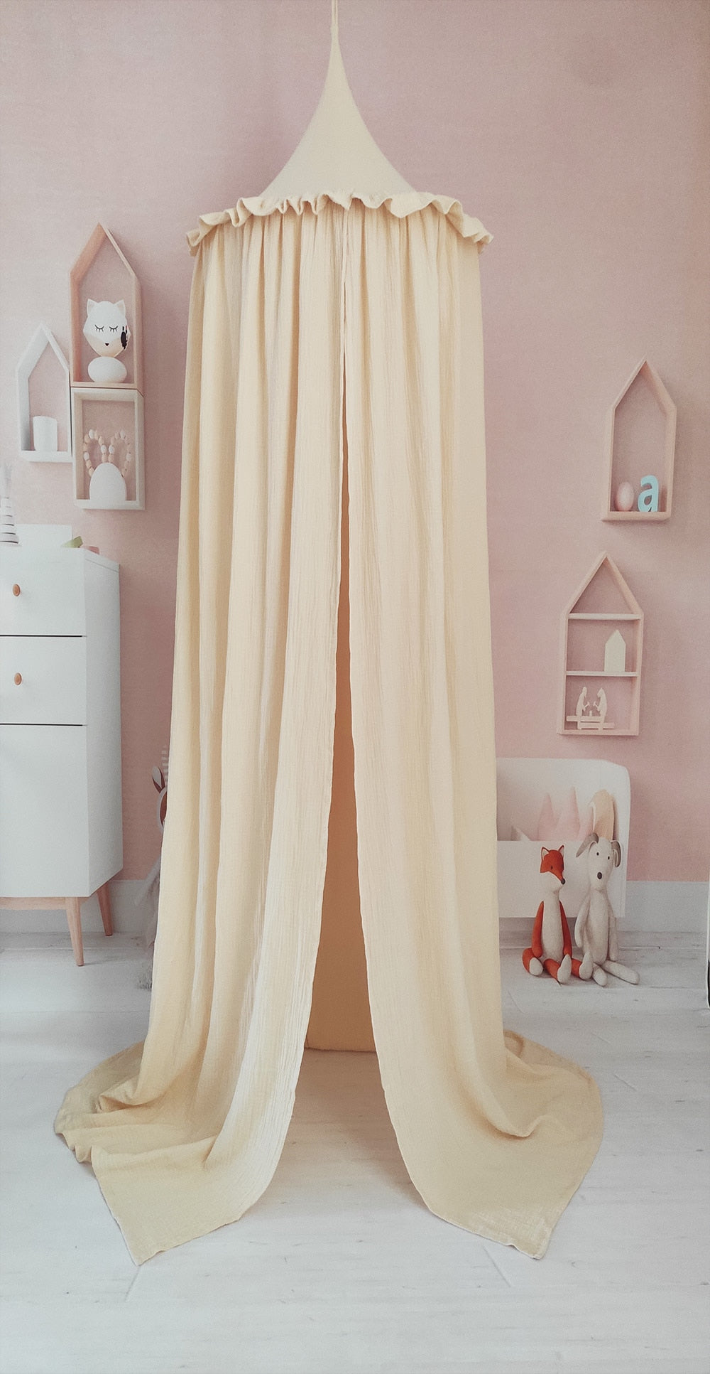 Premium Muslin Cotton Hanging Canopy Light Beige