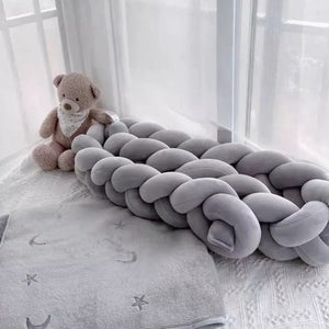 Baby Bed Bumper Braided grey 2m/3m/4m