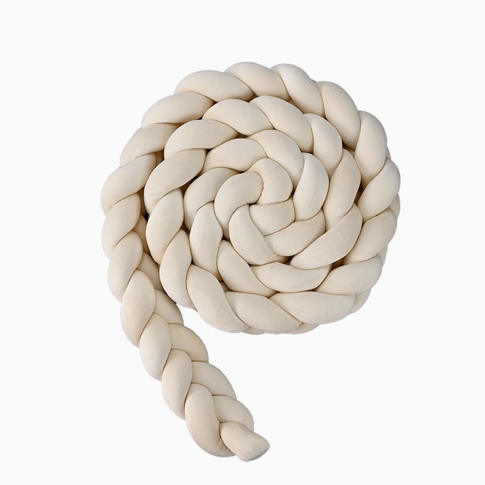 Baby Bed Bumper Braided light beige 2m/3m/4m