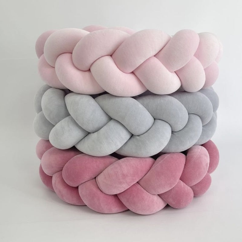 Baby Bed Bumper Braided pink 2m/3m/4m
