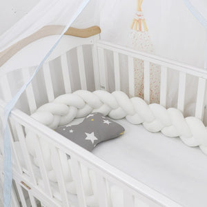 Baby Bed Bumper Braided white 2m/3m/4m