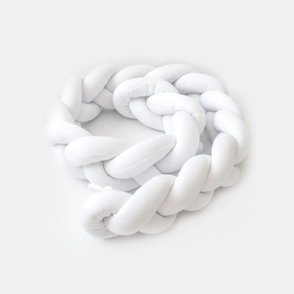 Baby Bed Bumper Braided white 2m/3m/4m