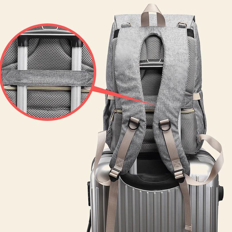 Diaper Bag Backpack Classic Grey Pink (USB + Bottle Warmer)