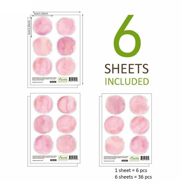 Watercolor Dot Wall Stickers Pink