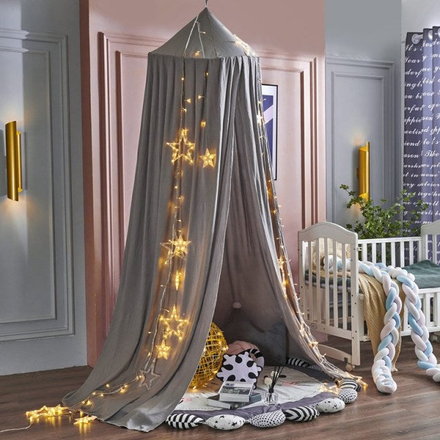 Nordic Baby Crib Canopy Grey