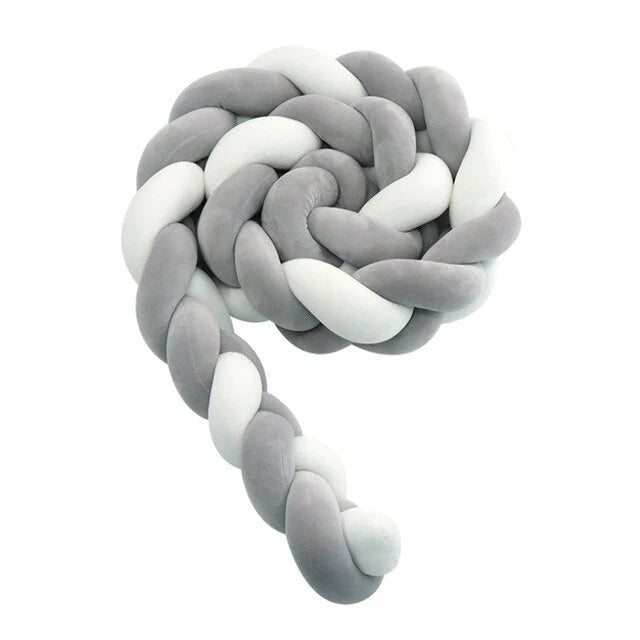 Baby Bed Bumper Braided grey/white 2m/3m/4m