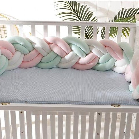 Braids Baby Bed Bumper 1,5m mint/pink/white