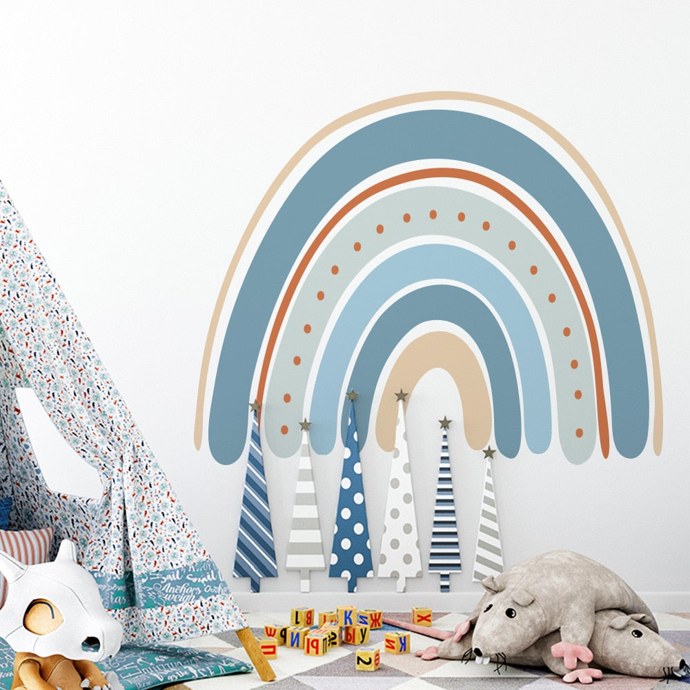 Big Rainbow Wall Sticker Blue