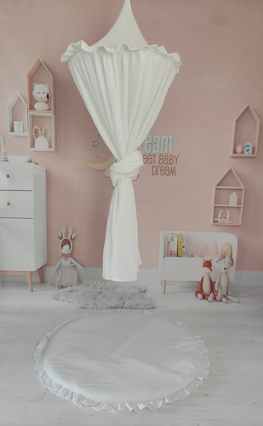 Premium Muslin Cotton Hanging Canopy White