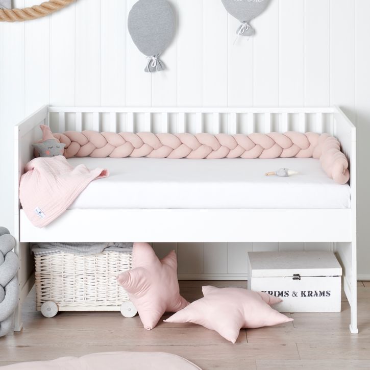 Baby Bed Bumper Braided light pink 2m/3m/4m