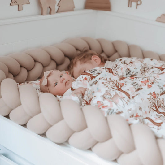 Baby Bed Bumper Braided light beige 2m/3m/4m