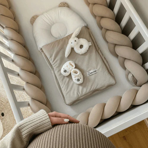 Baby Bed Bumper Braided beige 2m/3m/4m