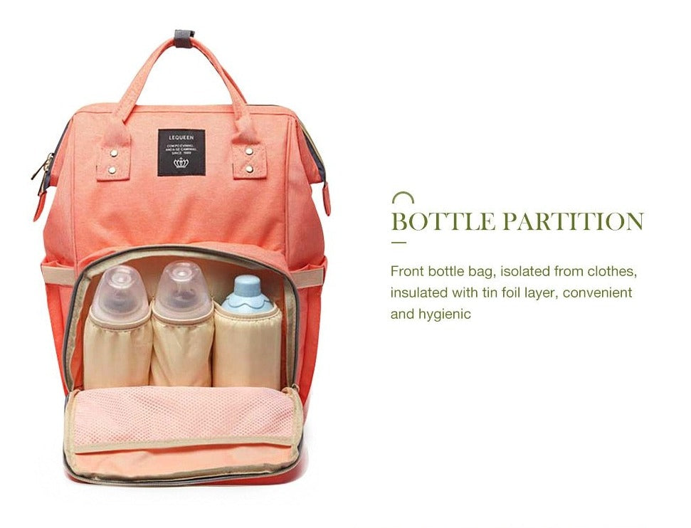 Diaper Bag Backpack Lequeen Dark Grey
