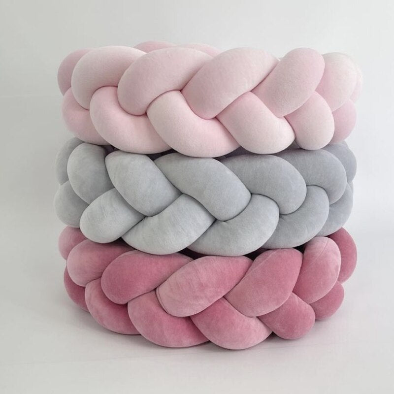 Baby Bed Bumper Braided light pink 2m/3m/4m