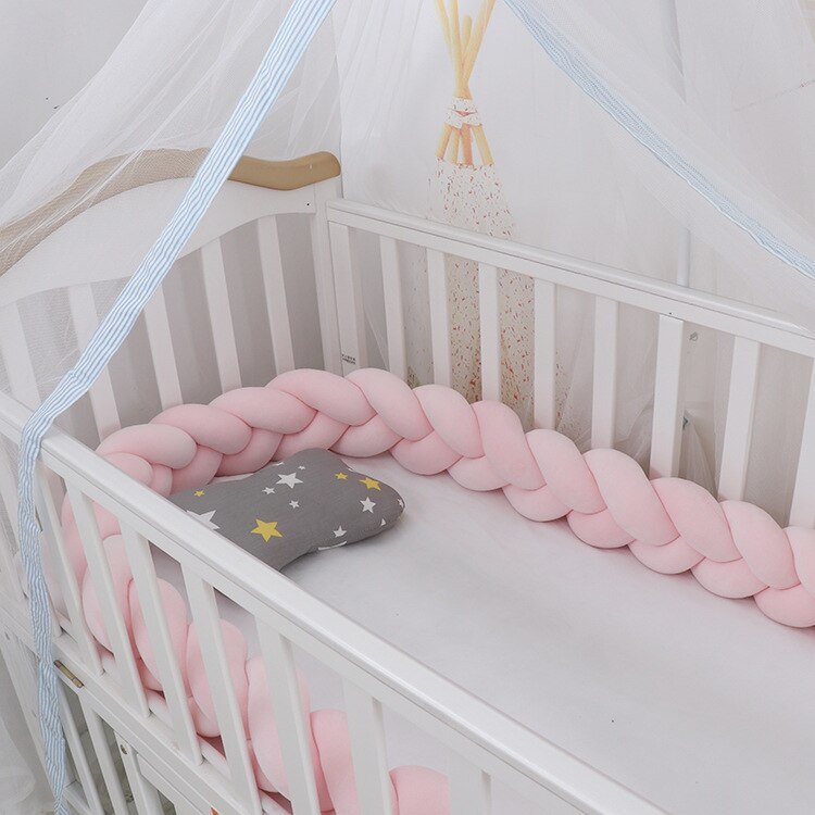 Baby Bed Bumper Braided light pink 2m/3m/4m