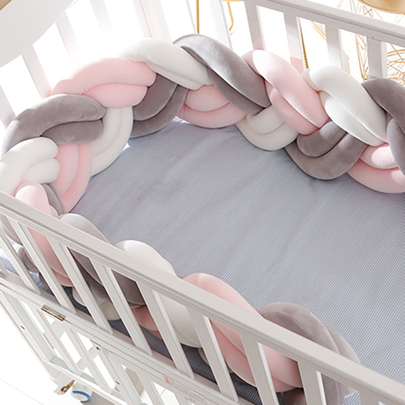 Braids Baby Bed Bumper 1,5m peach/light pink/white