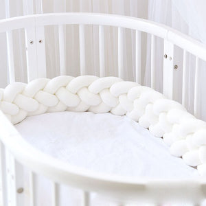 Braids Baby Bed Crib Bumper 2.2m white