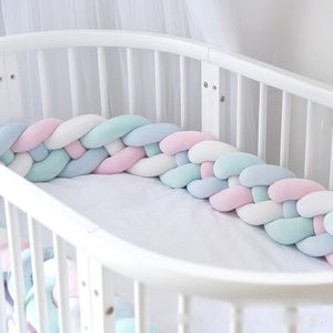 Braids Baby Bed Crib Bumper 2.2m pink/blue/white/mint