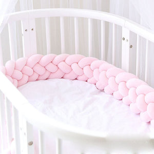 Braids Baby Bed Crib Bumper 2.2m pink