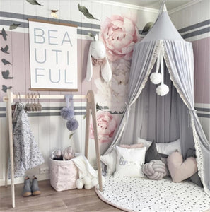 Lace Baby Bed Canopy Grey