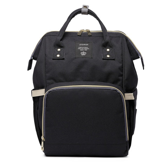 Diaper Bag Backpack Lequeen Black