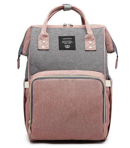 Diaper Bag Backpack Lequeen Pink / Grey