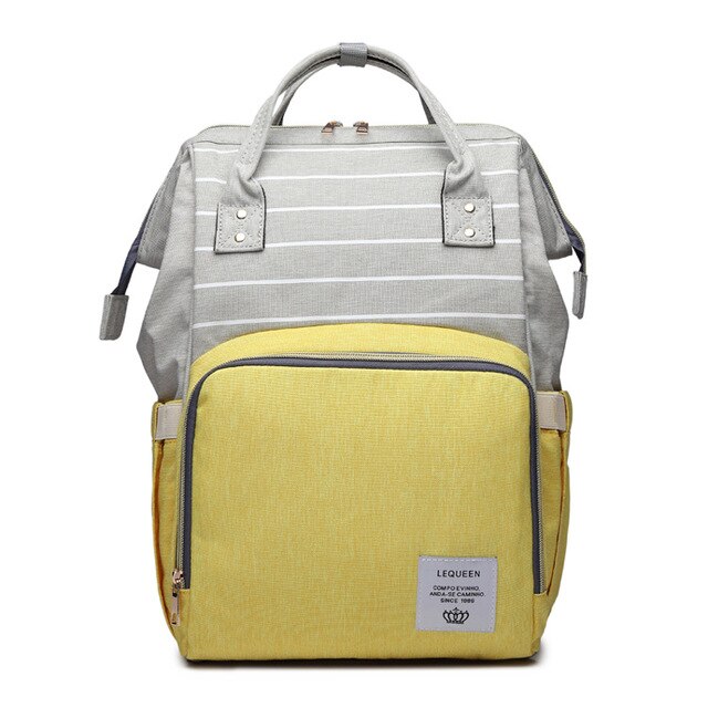 Diaper Bag Backpack Lequeen Stripe Yellow