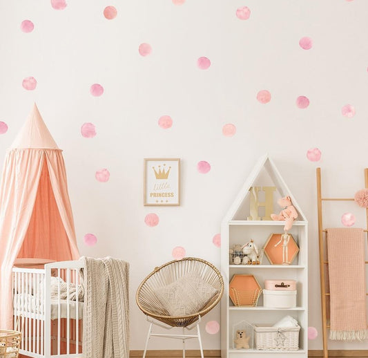 Watercolor Dot Wall Stickers Pink