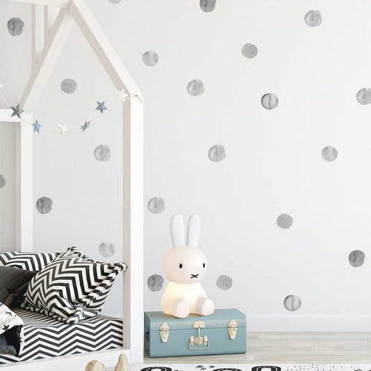 Watercolor Dot Wall Stickers Grey