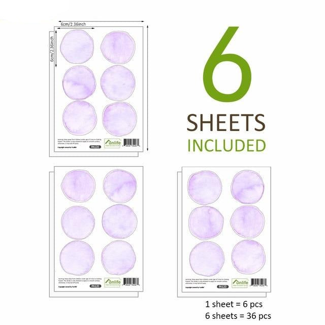 Watercolor Dot Wall Stickers Purple
