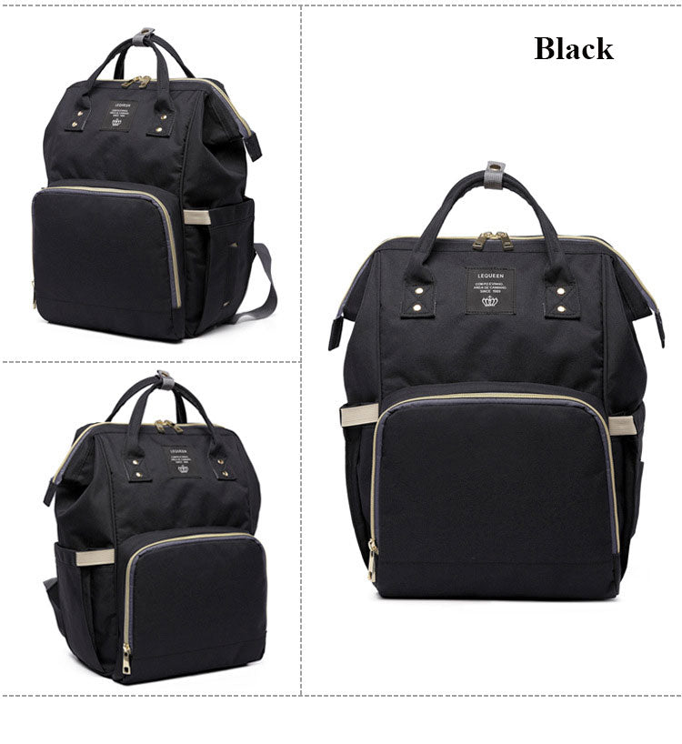Diaper Bag Backpack Lequeen Black