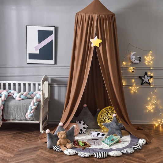 Nordic Baby Crib Canopy Brown