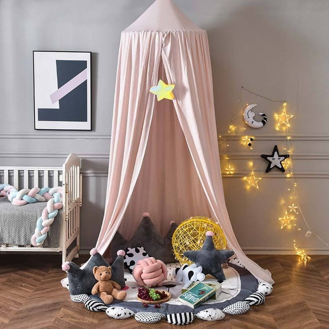 Nordic Baby Crib Canopy Beige Pink