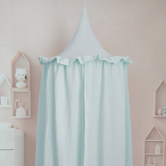 Premium Muslin Cotton Hanging Canopy Light Blue