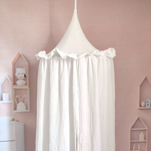 Premium Muslin Cotton Hanging Canopy White